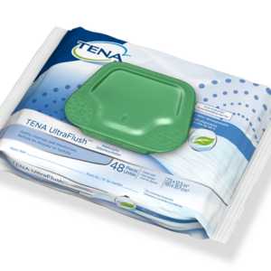 Serviette antiseptique Tena  UltraFlush, Biodégradables ( 48/pqt )