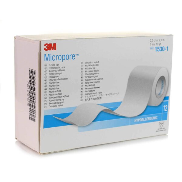 Ruban adhésif Micropore hypo-allergène  1"  ( 12/bte )