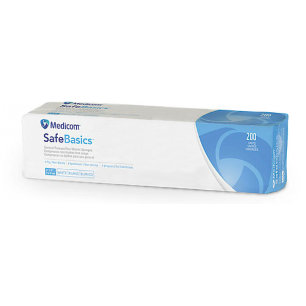 Compresses de gauze en coton 3" x 3"   12 plis   non-stérile  ( 200/pqt )