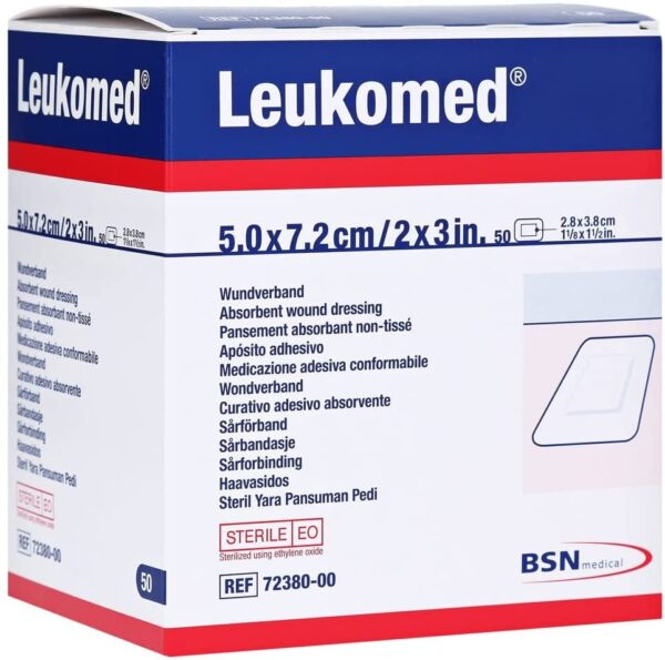 Pansement Leukomed absorbant non-tissé  5 cm  x 7.2 cm  ( 50/bte )