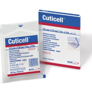 Pansement Cuticell imprégné d'onguent non-médicamenté  7.5 x 7.5 ( 50/bte )