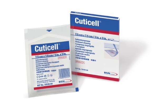 Pansement Cuticell imprégné d'onguent non-médicamenté 7.5 x  7.5 cm