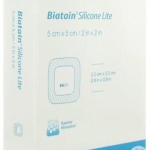 Pansement mousse en silicone Biatain Lite  5 cm x  5 cm  ( 5/bte )