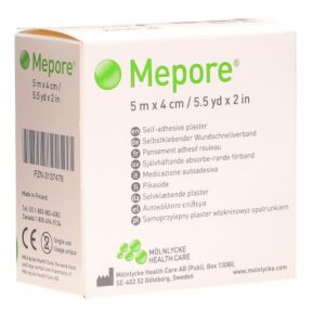Pansements Mépore adhésif, 4cm x 5m, en rouleau