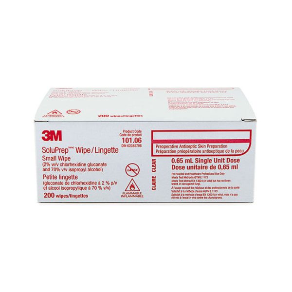 Lingettes SoluPrep chlorhexidine 2%  - alcool 70 %  ( 200/bte )
