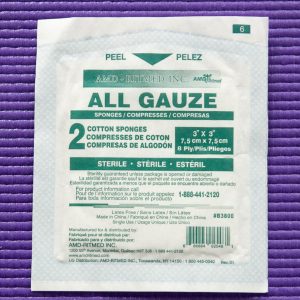 Compresse stérile  3" x  3"   12 plis  -  1/sach.  ( 100/bte )