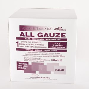 Compresse stérile  4" x 4"   12 plis  1un/sachet