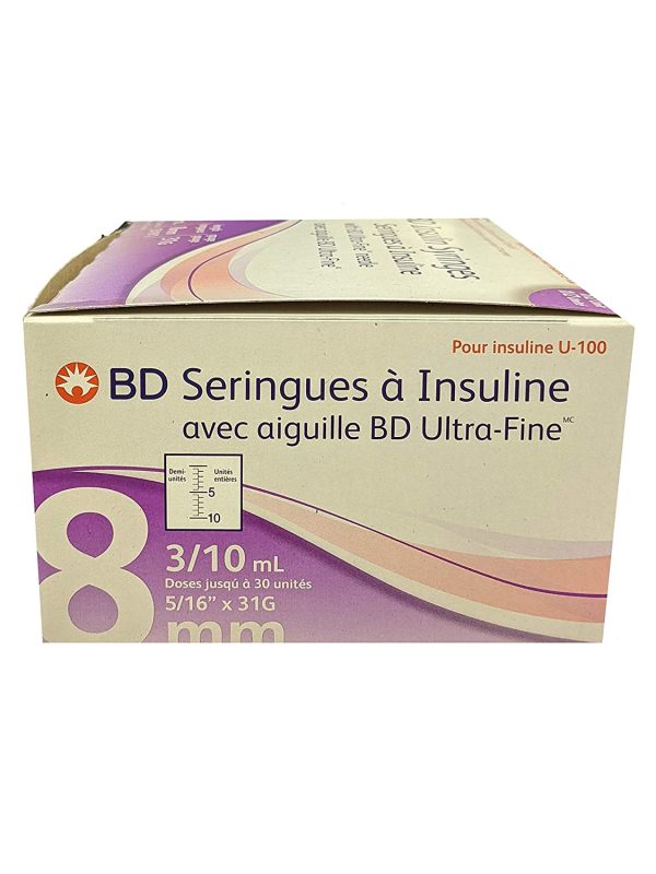 Seringue à insuline Ultra Fine II  3/10 ml  - 31 g  ( 10/pqt )