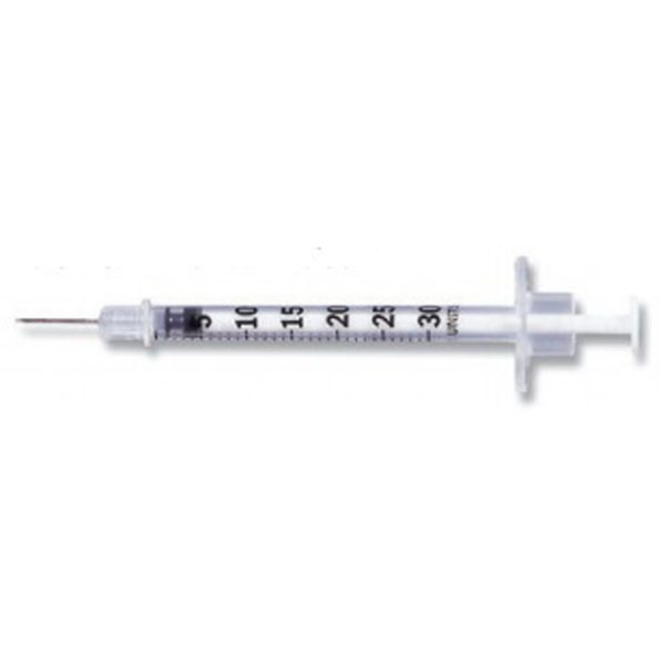 Seringue à insuline  1 cc   28 G   1/2"  ( 100/bte )