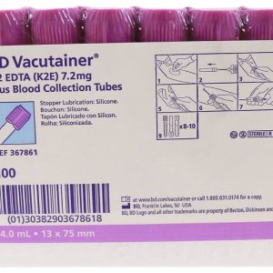 Tubes de prélèvement sanguin BD lavande 4 ml  -  13 x 75 mm  ( 100/bte )