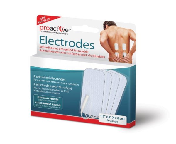 Électrodes autoadhésives rectangulaire  3.8 cm  x  7.6 cm  ( 4/bte )