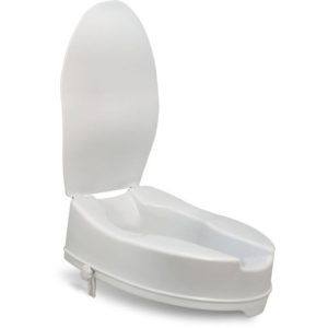 Siège de toilette surélevé allongé 4" avec couvercle