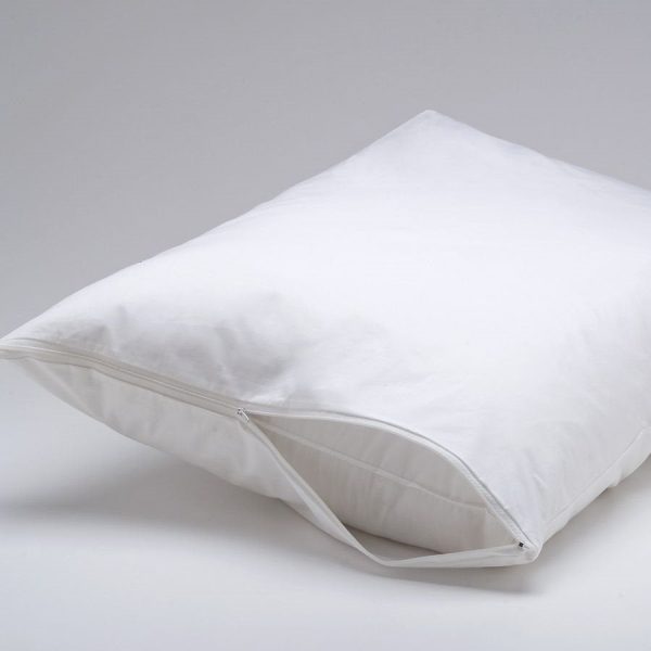 Couvre-oreiller avec fermeture éclair en tissus 20" x  26"  blanche