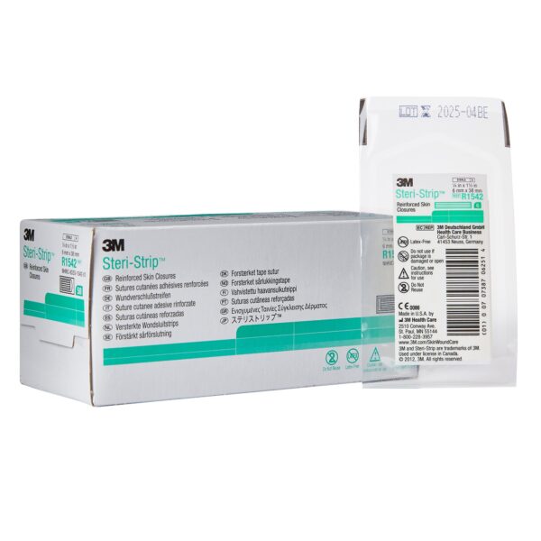 Suture cutanées adhésive renforcées 1/4" x 1 1/2" (La feuille)