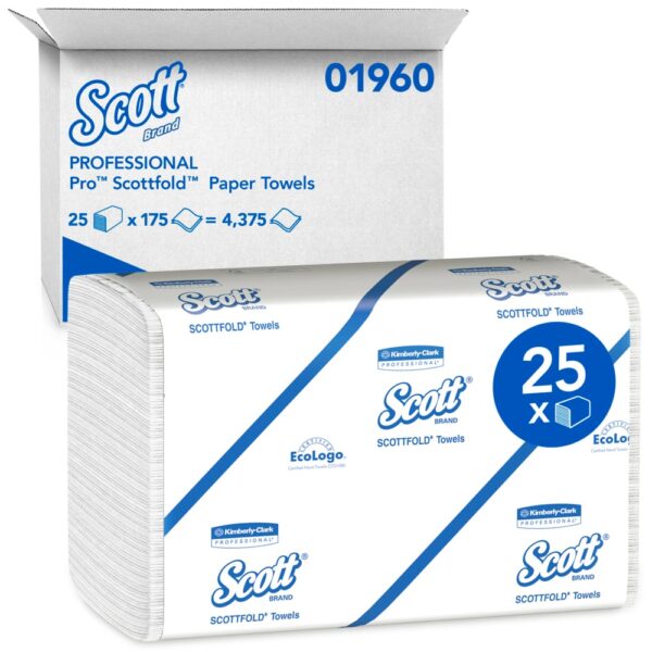 Papier à main blanc à plis multiple 175 feuilles /pqt  ( 25 pqt/cs )