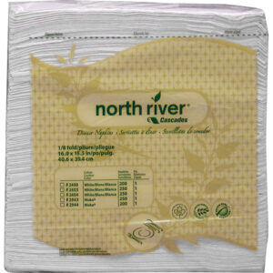 Serviette à diner 1 pli  blanc North River  ( 12 pqt x 250 )