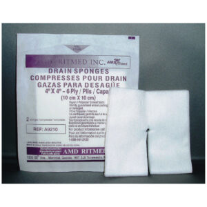 Compresse de drainage de trachéotomie stérile 4" x  4"  6 plis  (50/pqt)