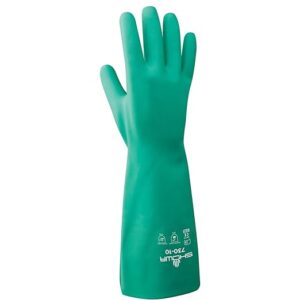 Gant LARGE 100% nitrile chloriné 19"  non-renforcé  22 mm  vert  ( 2/pqt )