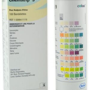 Bandelette d'analyse urinaire Chemstrip no #9  (100/bte)