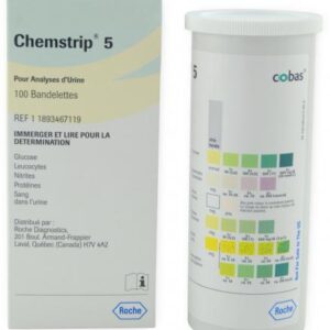Bandelette d'analyse urinaire Chemstrip no #5  (100/bte)