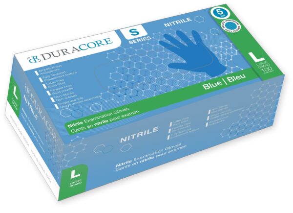 Gant de nitrile Large, sans poudre, texturé,  5.2 mil (100/bte)