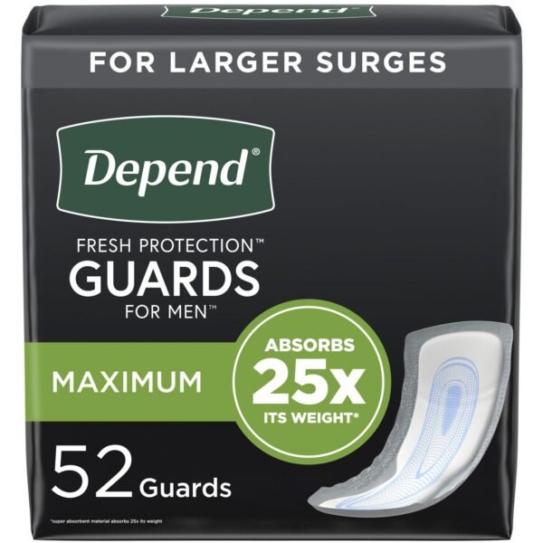 Coussinet pour homme Depend  absorbtion maximale  ( 52/pqt )