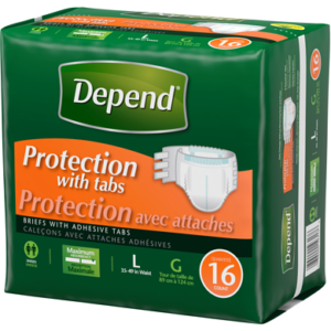 Culotte Depend absorption maximale  large  ( 16 culottes/pqt )