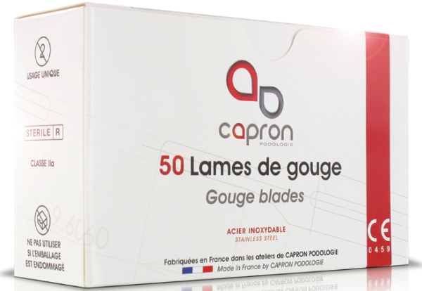 Lame de gouge #2 en acier inoxydable Capron  ( 50/bte )
