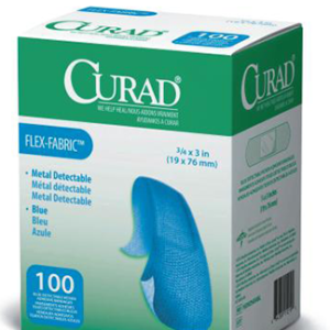 Pansement adhésif tissus bleu  3/4" x  3"  ( 100/bte )