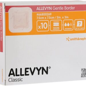 Pansement Hydrocellulaire Allevyn Gentle Border 7.5 cm  x 7.5 cm  (10/bte)