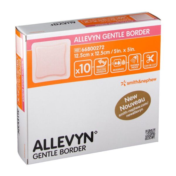 Pansement hydrocellulaire avec gel  5" x   5" Gentle Border  ( 10/bte )