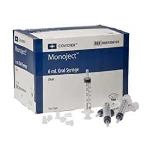 Seringue Monoject orale avec embout cathéter 6 ml claire