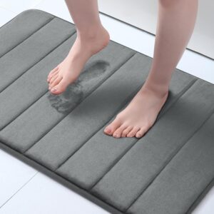 Tapis de bain antidérapant en mousse mémoire 43 x 61 cm  gris foncé