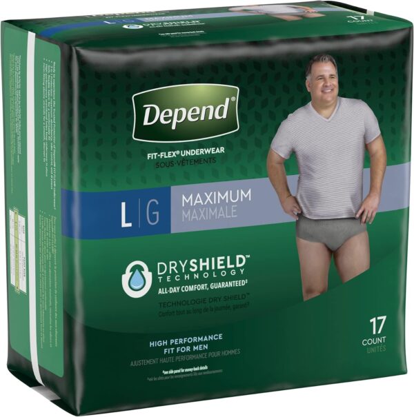 Culotte Pull-Up Depend pour homme Large  absorption maximum  (17un./pqt)