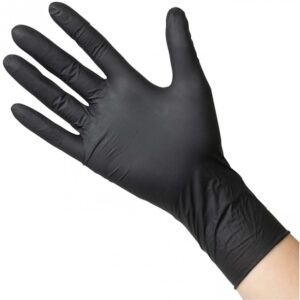 Gant d'examen médicale en nitrile noir texturé Large  (200/bte)