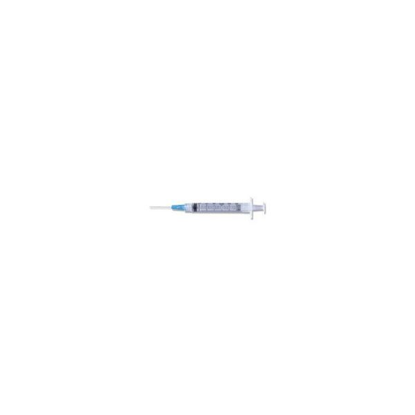 Seringue 3 cc avec aiguille , embout  lock  25 G  1 1/2"  (100/bte)