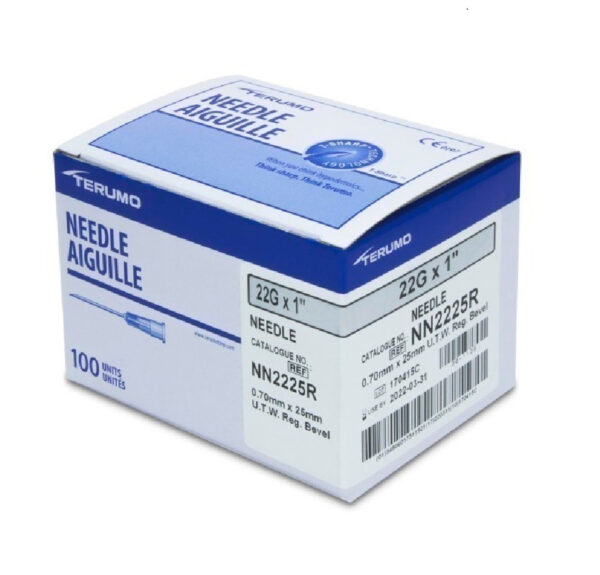 Aiguille  22 G  x  1 "  Terumo  (100/bte)