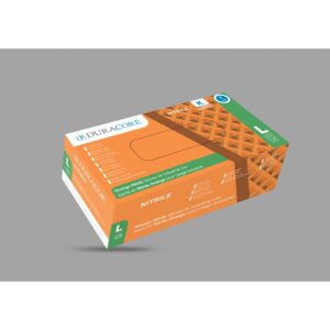 Gant de nitrile Large, orange, sans poudre, texturé, 8 mil (100/bte)
