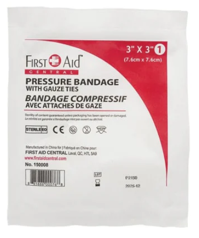 Bandage compressif 3" stérile
