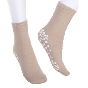 Chaussette anti-dérapante beige pâle Large (paire) (F-8-11 , H-7-9)