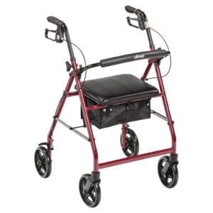 Déambulateur léger en aluminium avec sac  - Rouge