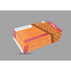 Gant de nitrile 2X-Large orange sans poudre texturé  8 mil (100/bte)