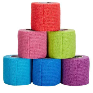 Bandage auto-adhésif AMD couleur assorties 2" x 4.5 m (unité)