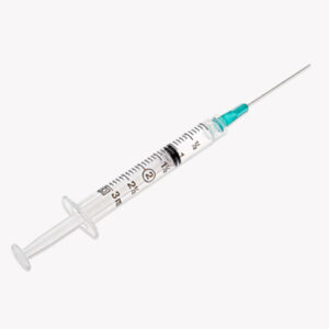Seringue avec aiguille, embout lock, 3 ml 23G 1 1/2 ( 100/bte )